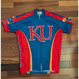 Men's Kansas Jayhawks KU Road Cycling Jersey by Adrenaline Promotions Mens LG